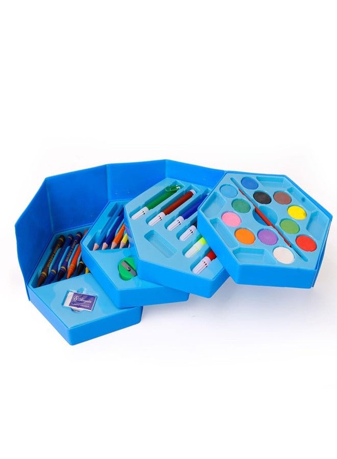 ARTLABEL Set Of 46 Pieces Drawing Art Set with Color Pencils Crayons Water Color Sketch Pens for kids children best for return gifts (Print May Vary, pack of 1) (Blue) - Image 2